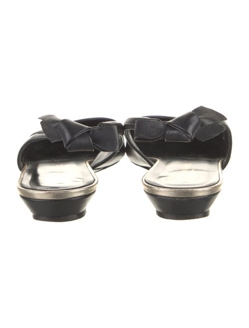 Loeffler Randall Leather Bow Accents Slingback Flats