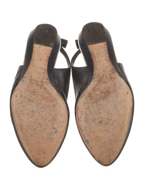 Loeffler Randall Leather Bow Accents Slingback Flats