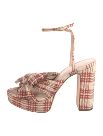 Loeffler Randall Plaid Print Bow Accents Sandals