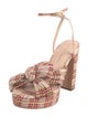 Loeffler Randall Plaid Print Bow Accents Sandals