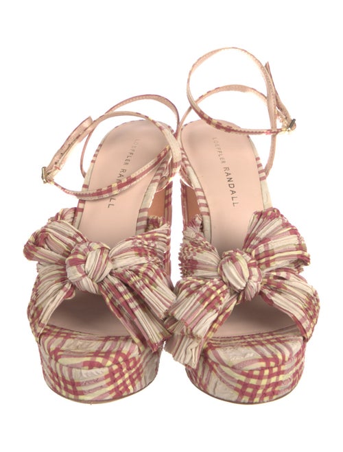 Loeffler Randall Plaid Print Bow Accents Sandals
