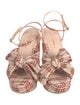 Loeffler Randall Plaid Print Bow Accents Sandals