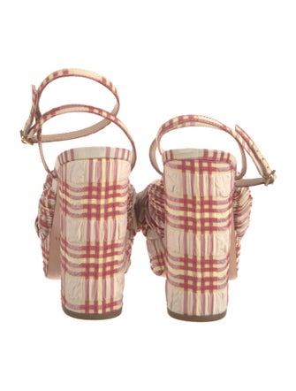 Loeffler Randall Plaid Print Bow Accents Sandals