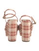 Loeffler Randall Plaid Print Bow Accents Sandals