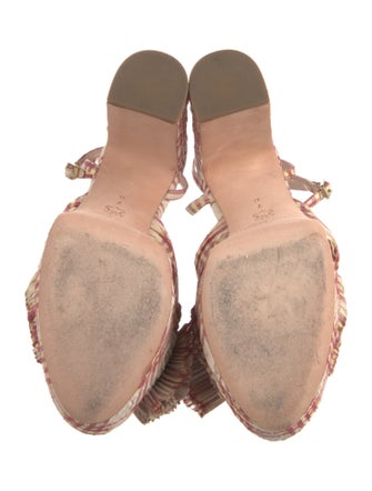 Loeffler Randall Plaid Print Bow Accents Sandals