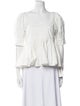 Loeffler Randall Square Neckline Three-Quarter Sleeve Blouse