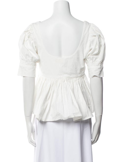 Loeffler Randall Square Neckline Three-Quarter Sleeve Blouse