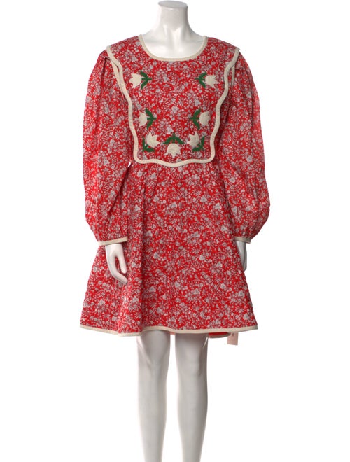 Loeffler Randall Floral Print Knee-Length Dress