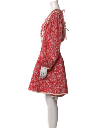 Loeffler Randall Floral Print Knee-Length Dress