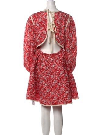 Loeffler Randall Floral Print Knee-Length Dress