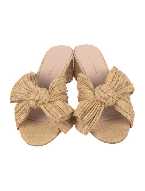 Loeffler Randall Raffia Bow Accents Slides