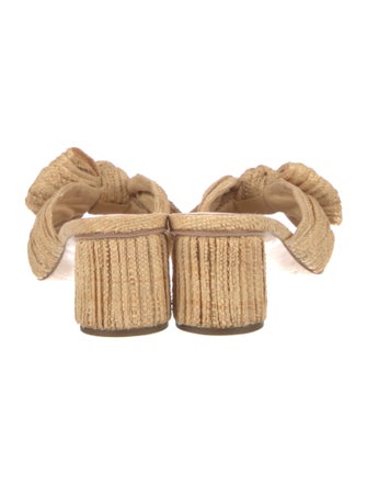 Loeffler Randall Raffia Bow Accents Slides