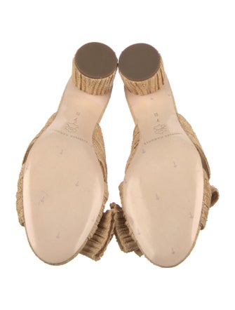 Loeffler Randall Raffia Bow Accents Slides