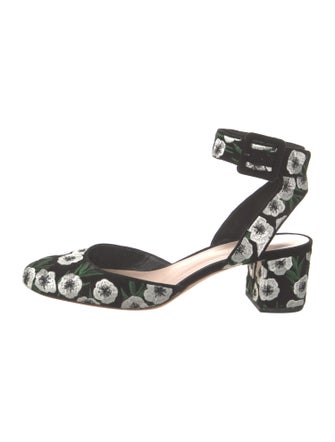 Loeffler Randall Suede Floral Print D'Orsay Pumps