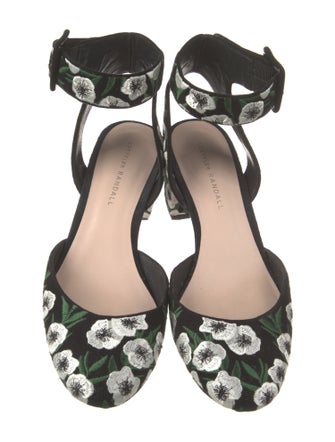 Loeffler Randall Suede Floral Print D'Orsay Pumps