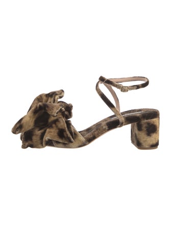 Loeffler Randall Velvet Animal Print Sandals
