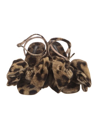 Loeffler Randall Velvet Animal Print Sandals