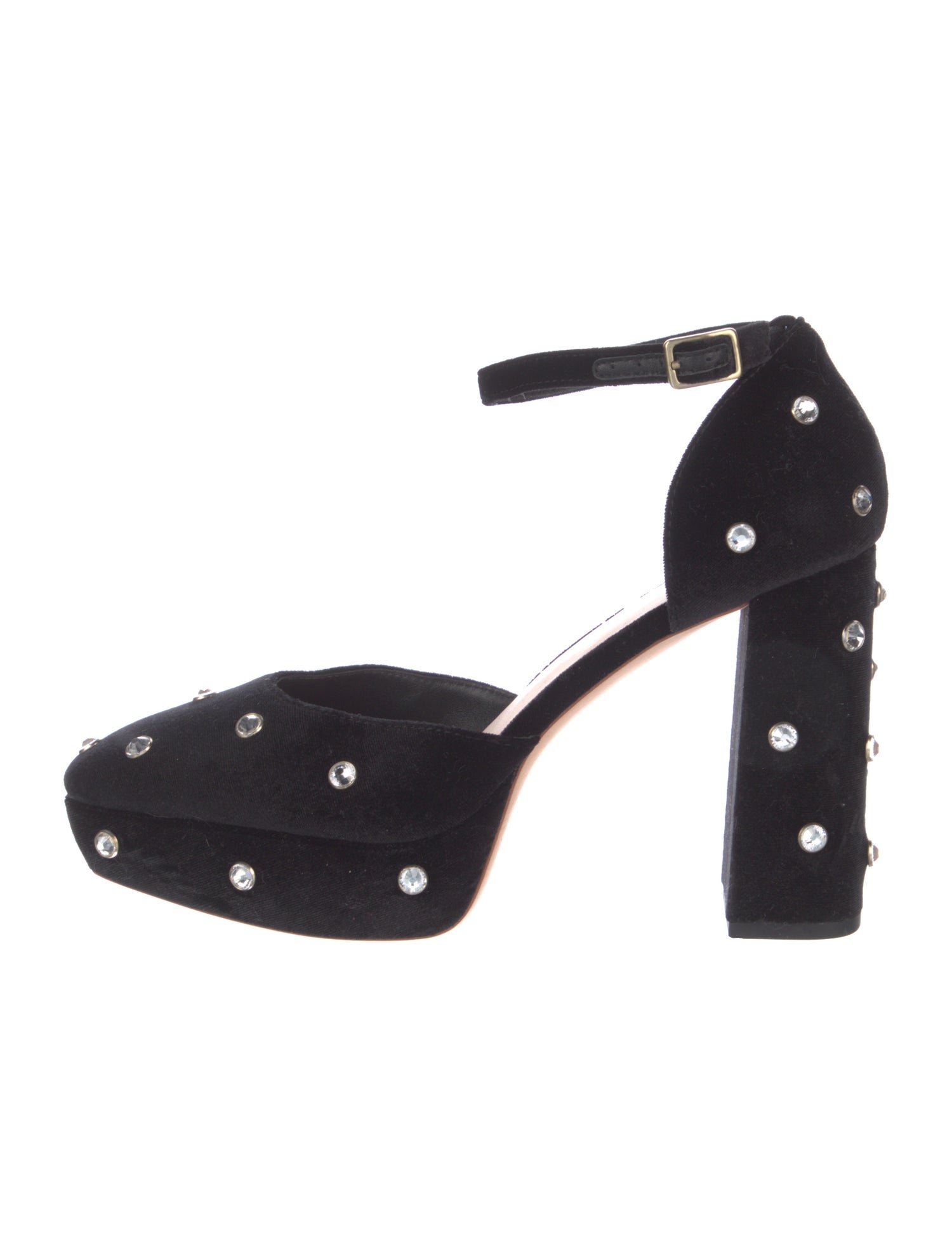 Loeffler Randall Velvet Crystal Embellishments D'Orsay Pumps