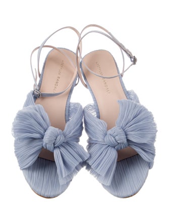 Loeffler Randall Colorblock Pattern Bow Accents T-Strap Sandals