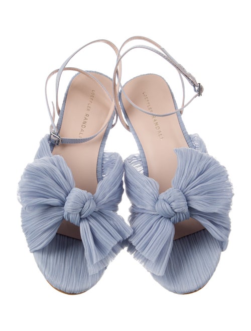 Loeffler Randall Colorblock Pattern Bow Accents T-Strap Sandals