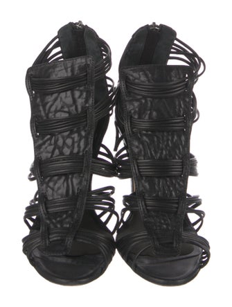 Loeffler Randall Leather Cutout Accent Gladiator Sandals