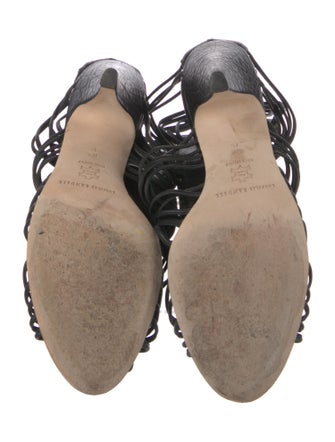 Loeffler Randall Leather Cutout Accent Gladiator Sandals