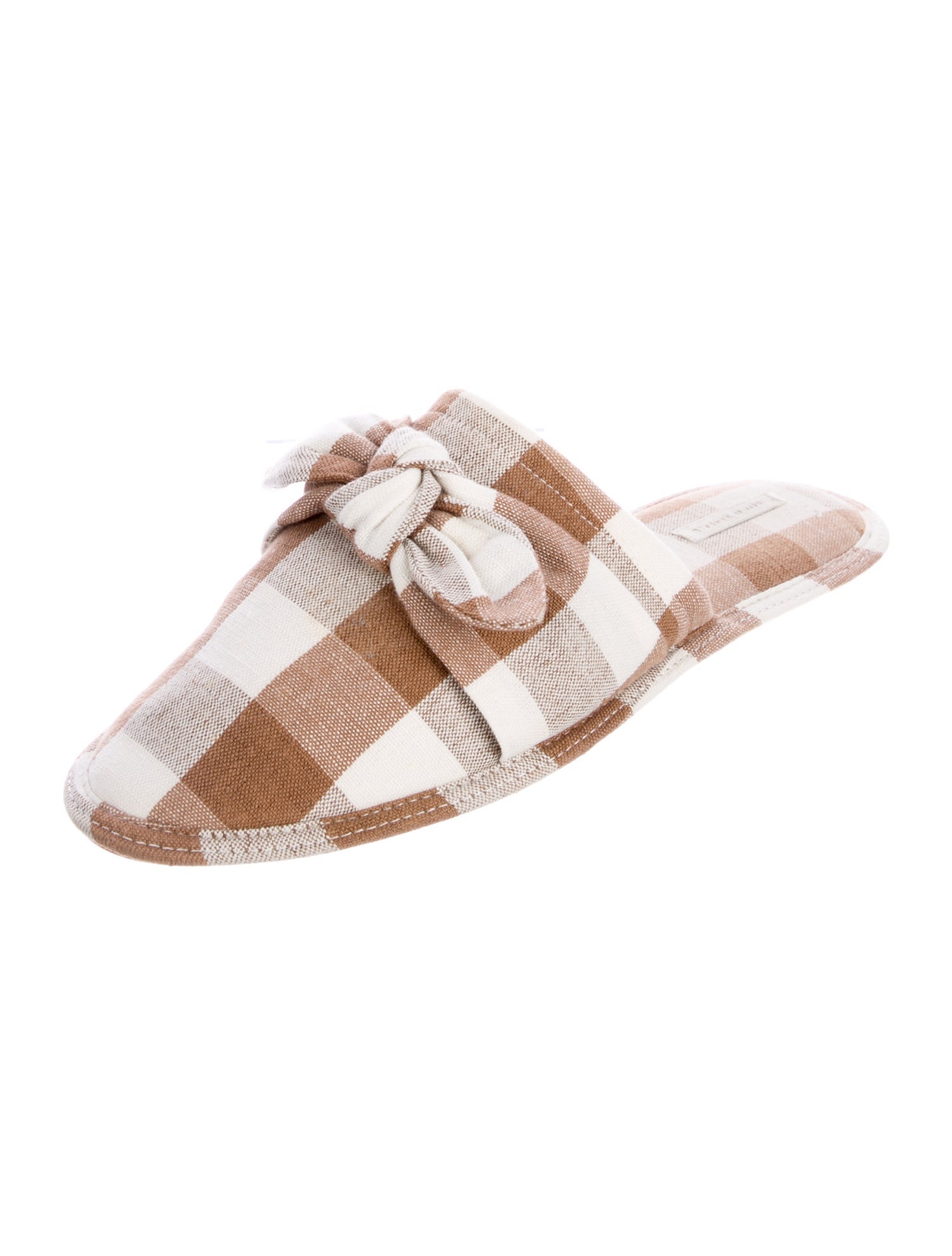 Loeffler Randall Plaid Print Bow Accents Mules