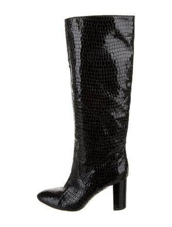 Loeffler Randall Leather Animal Print Boots