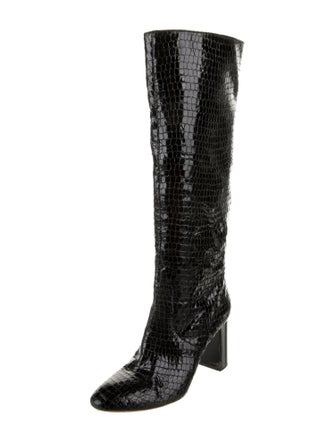 Loeffler Randall Leather Animal Print Boots