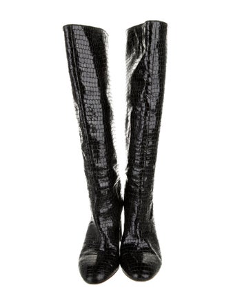 Loeffler Randall Leather Animal Print Boots