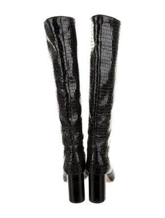 Loeffler Randall Leather Animal Print Boots