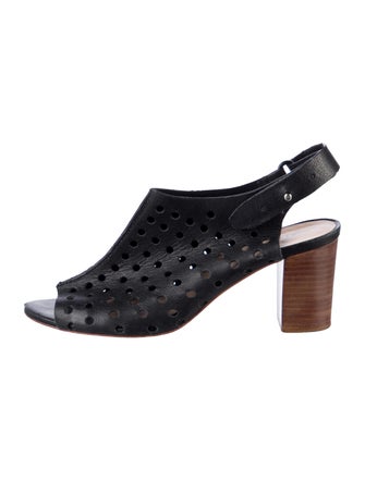 Loeffler Randall Leather Colorblock Pattern Slingback Sandals