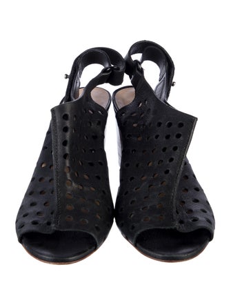 Loeffler Randall Leather Colorblock Pattern Slingback Sandals