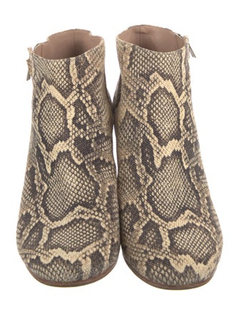 Loeffler Randall Embossed Leather Animal Print Boots