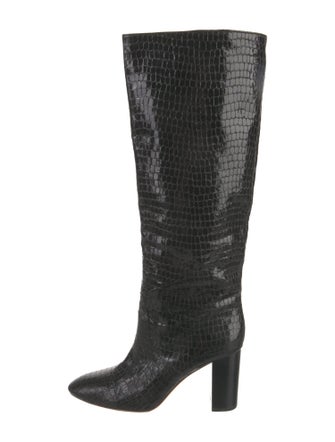 Loeffler Randall Embossed Leather Animal Print Boots