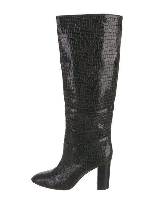 Loeffler Randall Embossed Leather Animal Print Boots