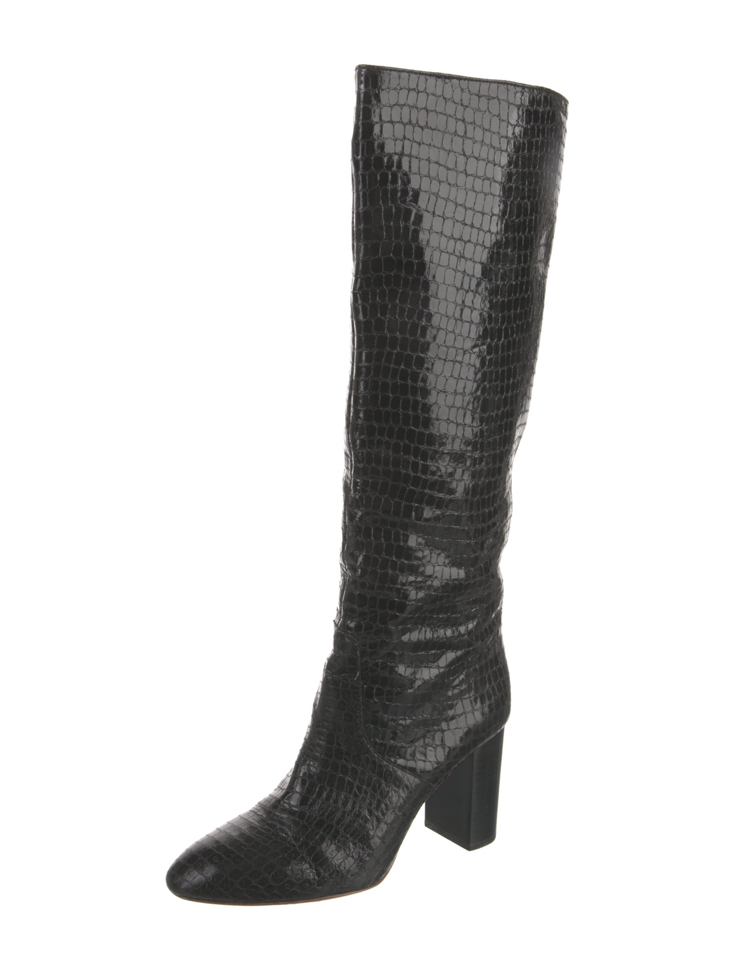Loeffler Randall Embossed Leather Animal Print Boots