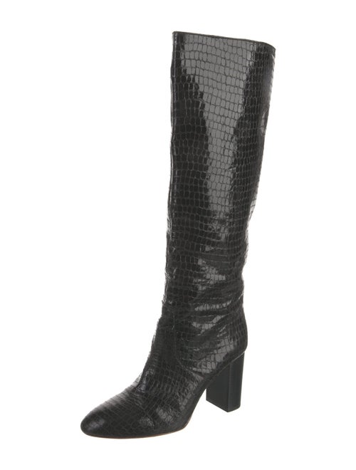Loeffler Randall Embossed Leather Animal Print Boots
