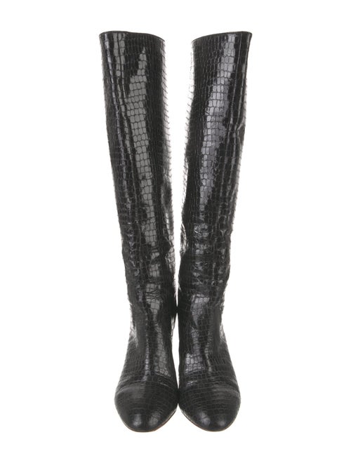 Loeffler Randall Embossed Leather Animal Print Boots