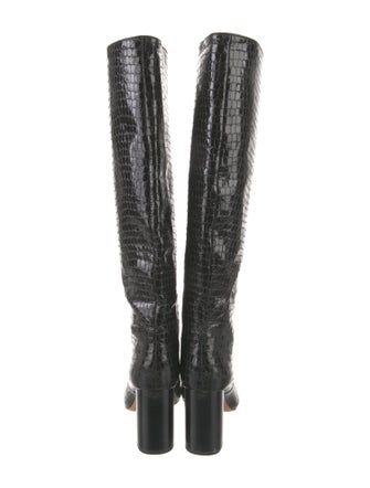 Loeffler Randall Embossed Leather Animal Print Boots