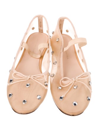 Loeffler Randall Mesh Crystal Embellishments Ballet Flats