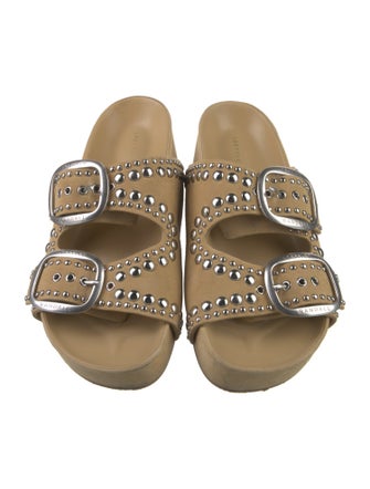 Loeffler Randall Suede Studded Accents Slides