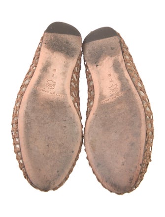 Loeffler Randall Straw Bow Accents Mary Jane Flats