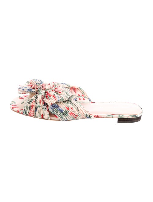 Loeffler Randall Floral Print Bow Accents Slides