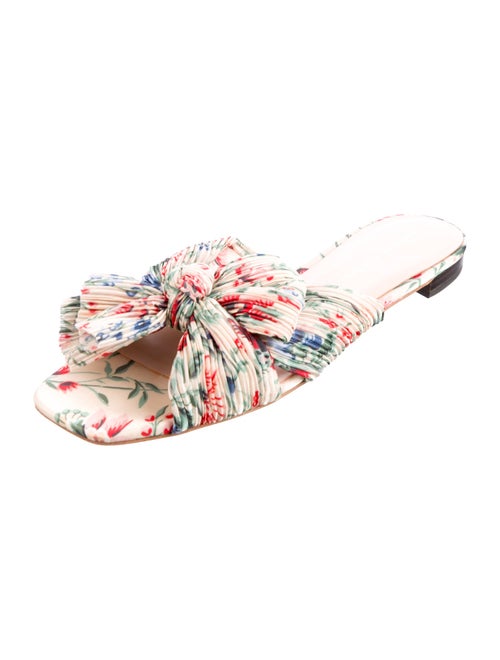 Loeffler Randall Floral Print Bow Accents Slides