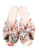 Loeffler Randall Floral Print Bow Accents Slides