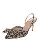 Loeffler Randall Satin Animal Print Slingback Pumps
