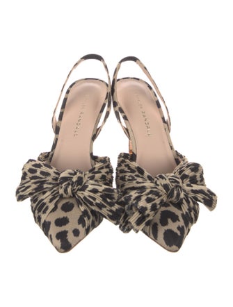 Loeffler Randall Satin Animal Print Slingback Pumps