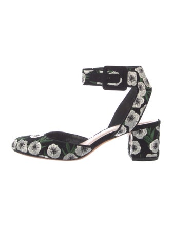 Loeffler Randall Suede Floral Print D'Orsay Pumps