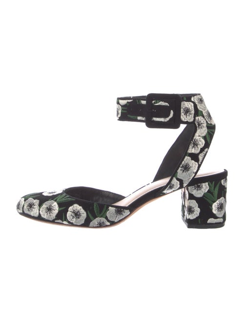 Loeffler Randall Suede Floral Print D'Orsay Pumps